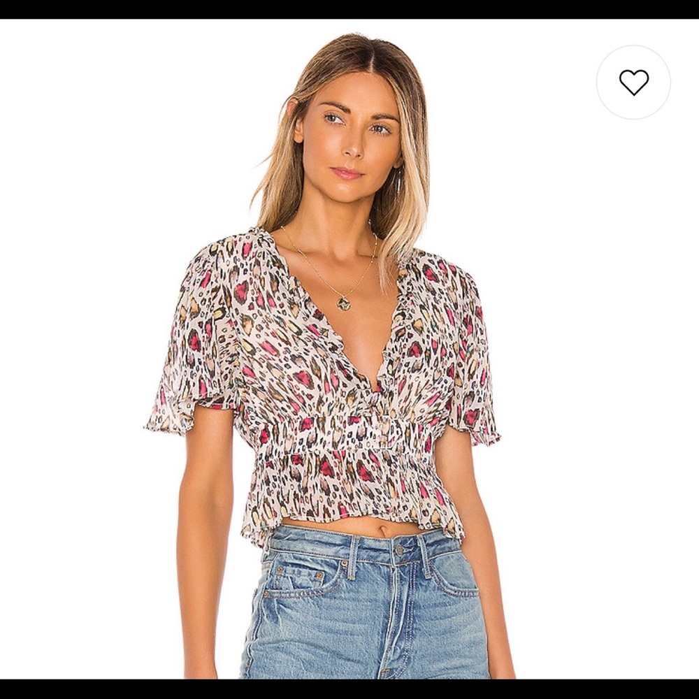 Revolve X Majorelle colored leopard top